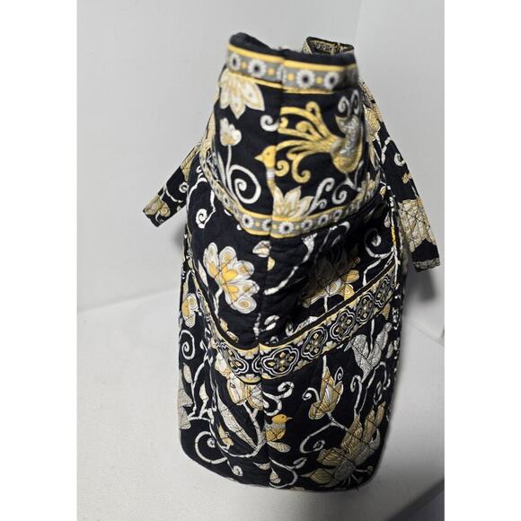 Vera Bradley X Large Tote Bag & Snap Card/ID Wallet Yellow Bird Black/Yellow - Picture 6 of 14